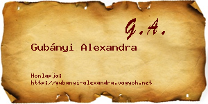 Gubányi Alexandra névjegykártya